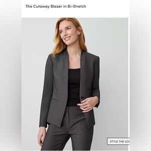 Ann Taylor Gray Cutaway Blazer